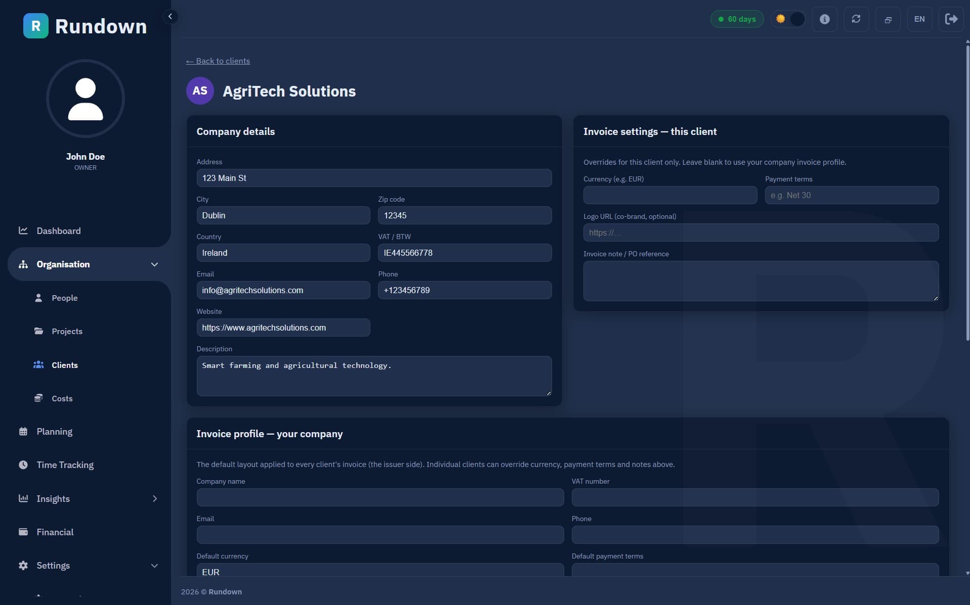 Manage your pilot clients and projects in one place